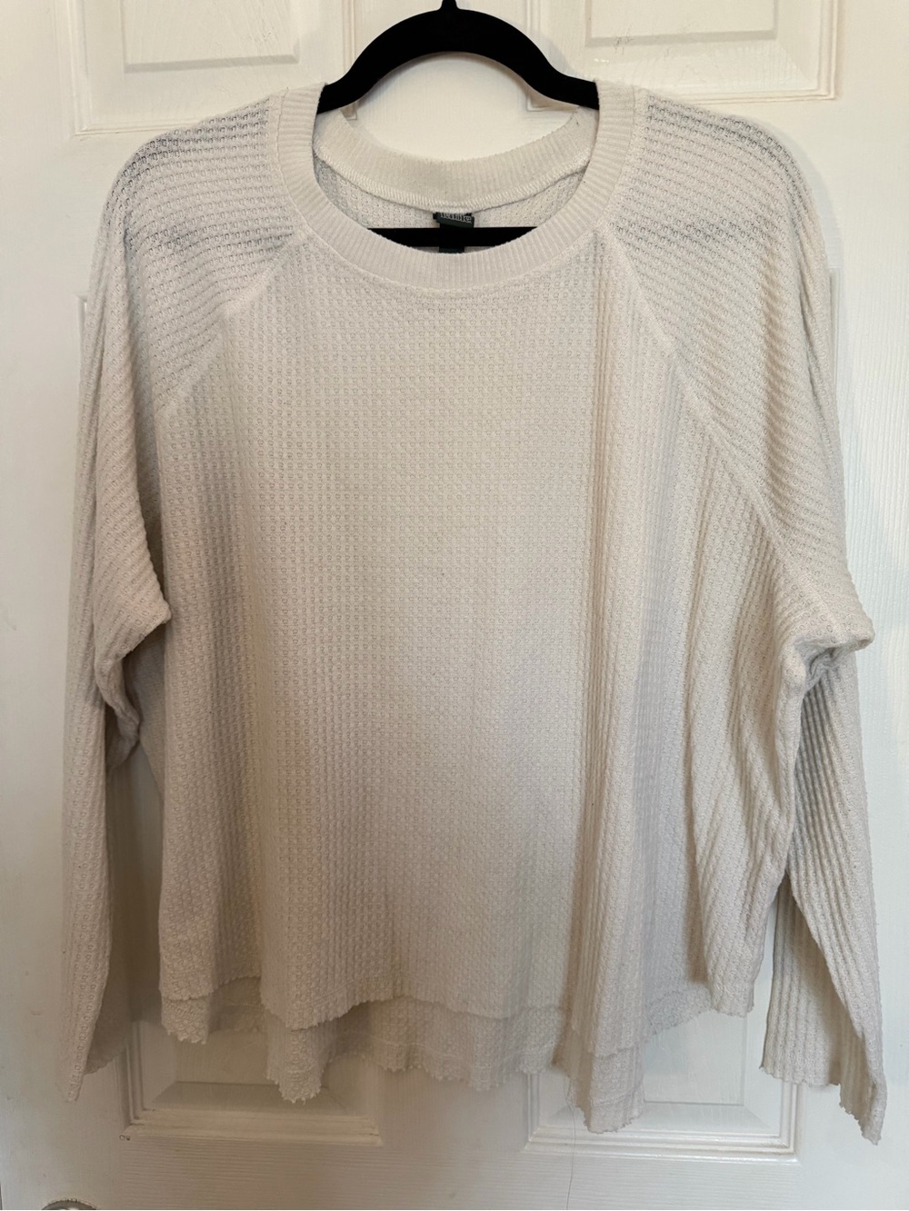 wild fable Cream Waffle-Knit Long Sleeve Tee